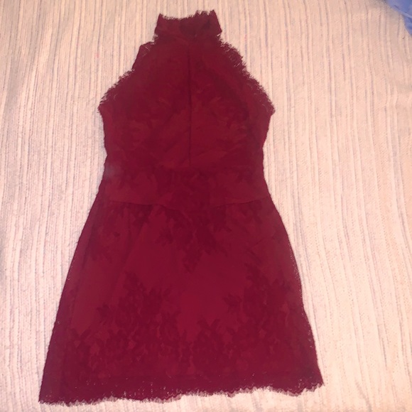 Free people dress, color maroon, and size small, - Picture 1 of 4